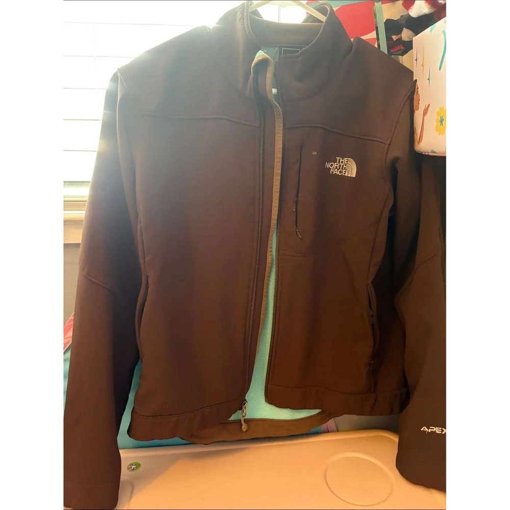 The North Face Apex Bionic Softshell Jacket Womens Medium Brown Turquoise Fleece